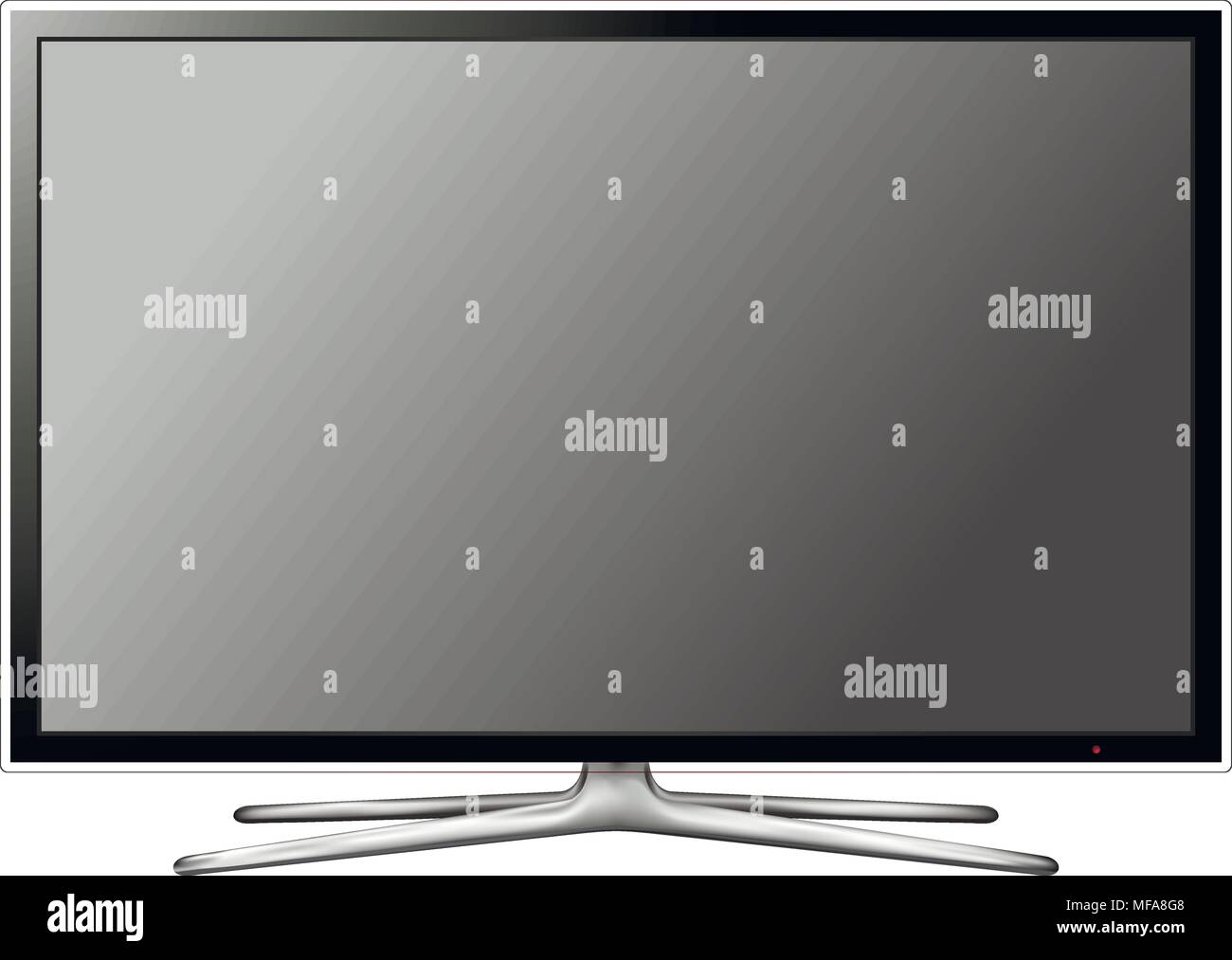 Modern blank flat screen TV isolated on white background. Vector eps10 illustration. Stock Vector