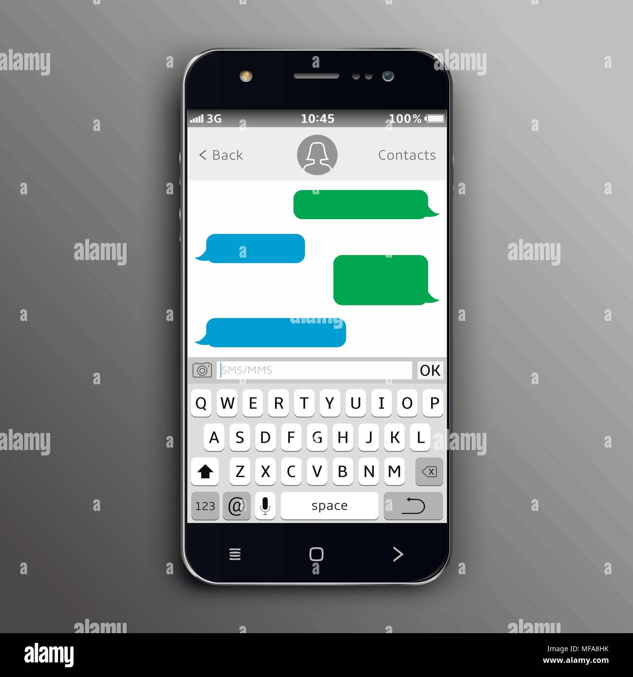 Mobile phone. Messenger window. Chating and messaging concept. Vector illustration Stock Vector