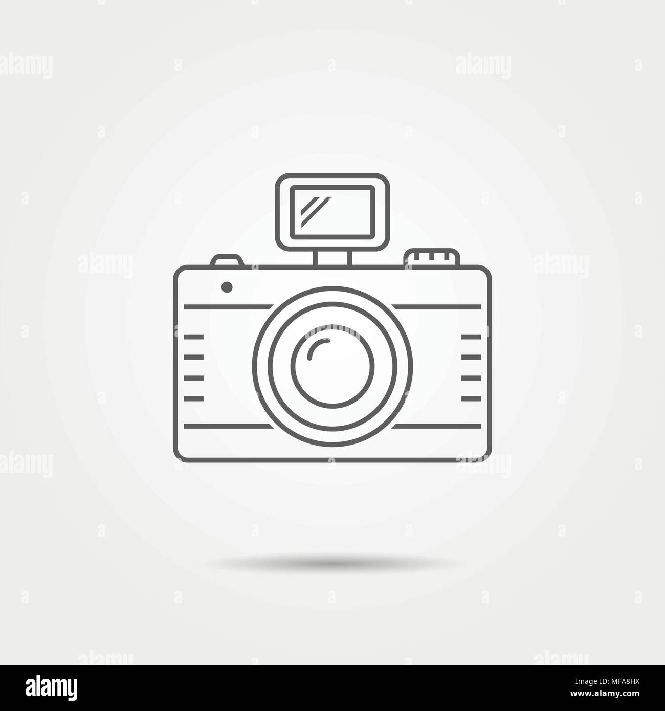 Photo camera thin line icon. Vector illustration. Stock Vector