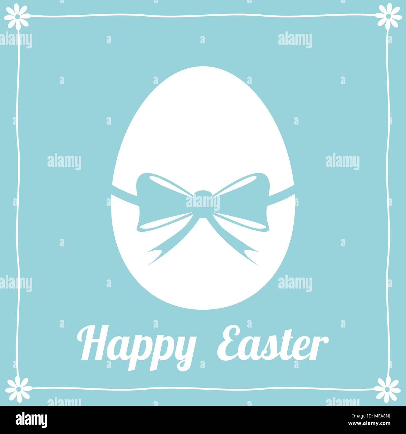 Happy easter greeting card with easter egg. Vector illustration. Stock Vector