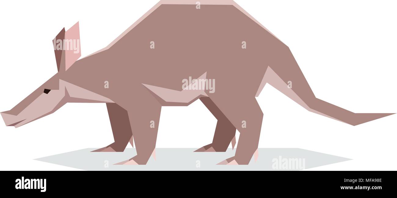Flat geometric Aardvark Stock Vector
