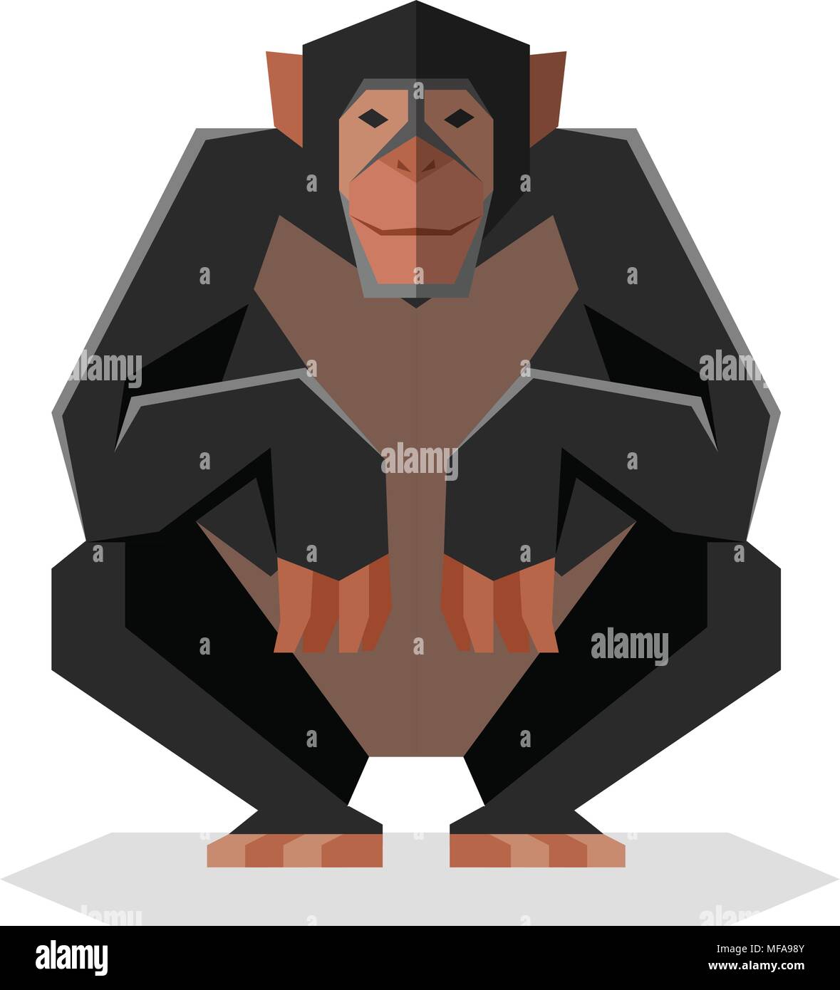 Flat geometric Chimpanzee Stock Vector
