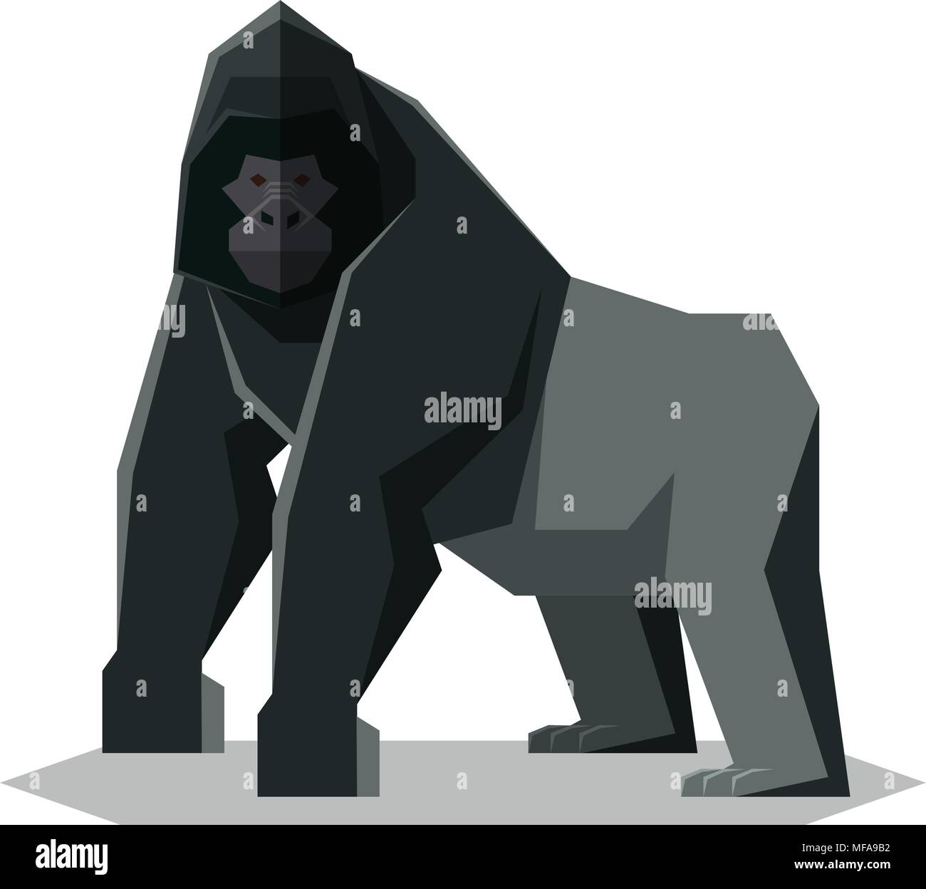 Flat geometric Gorilla Stock Vector