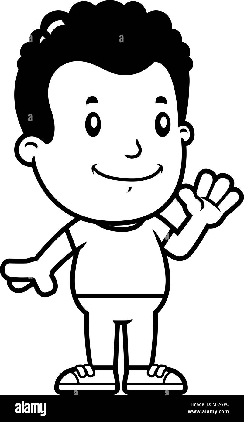 Boy waving Black and White Stock Photos & Images - Alamy