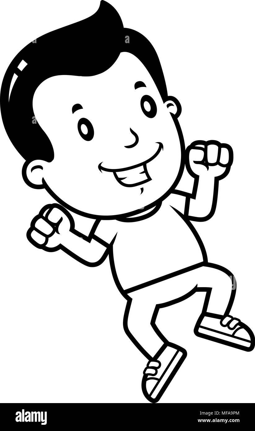 A cartoon illustration of a boy jumping Stock Vector Image & Art - Alamy