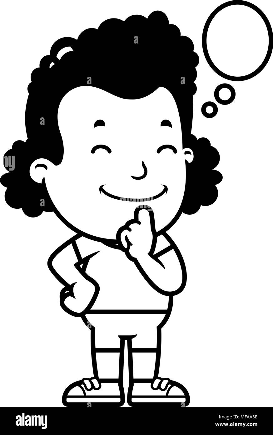 Girl And Boy Thinking Clipart