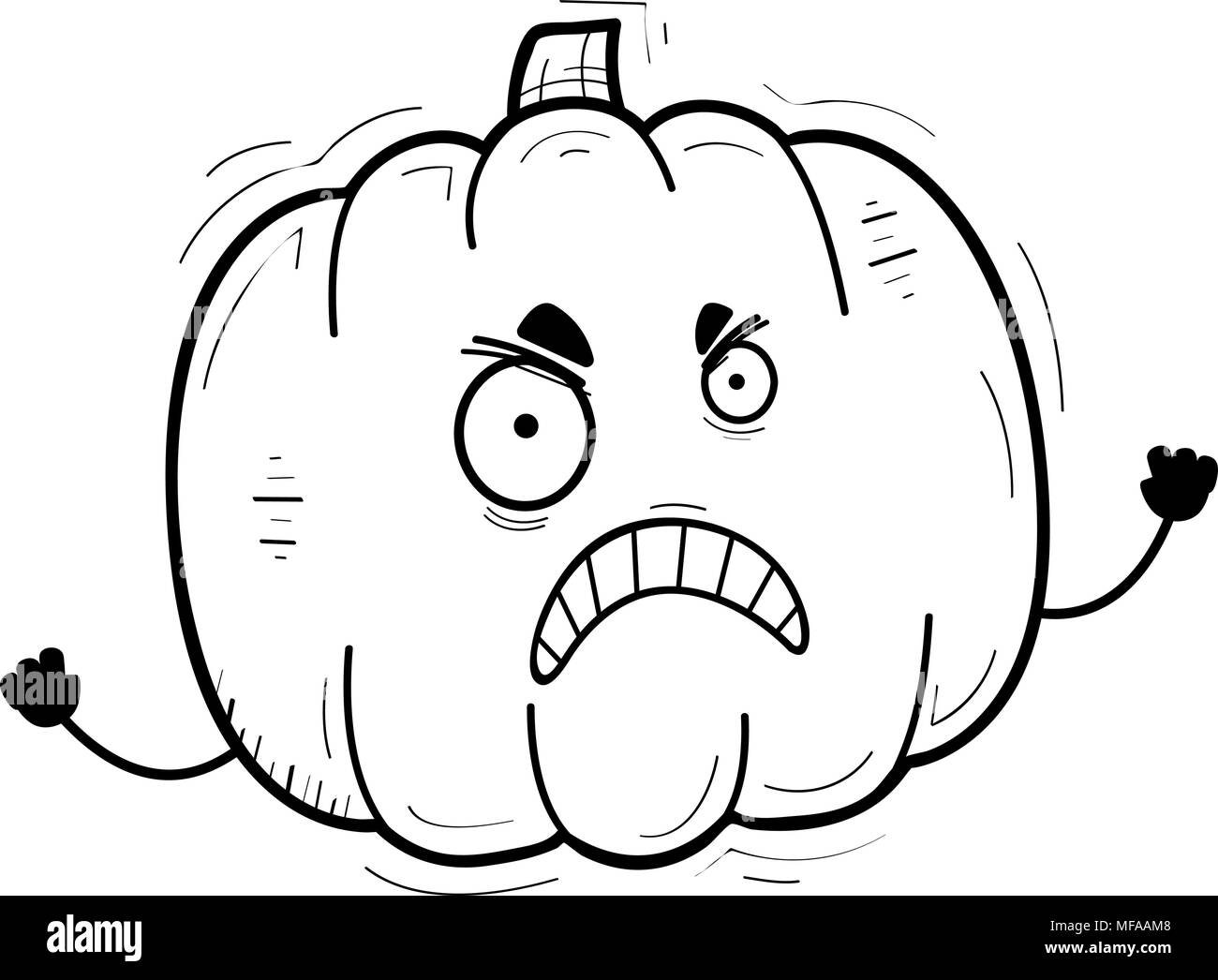 A cartoon illustration of a pumpkin looking angry Stock Vector Image ...