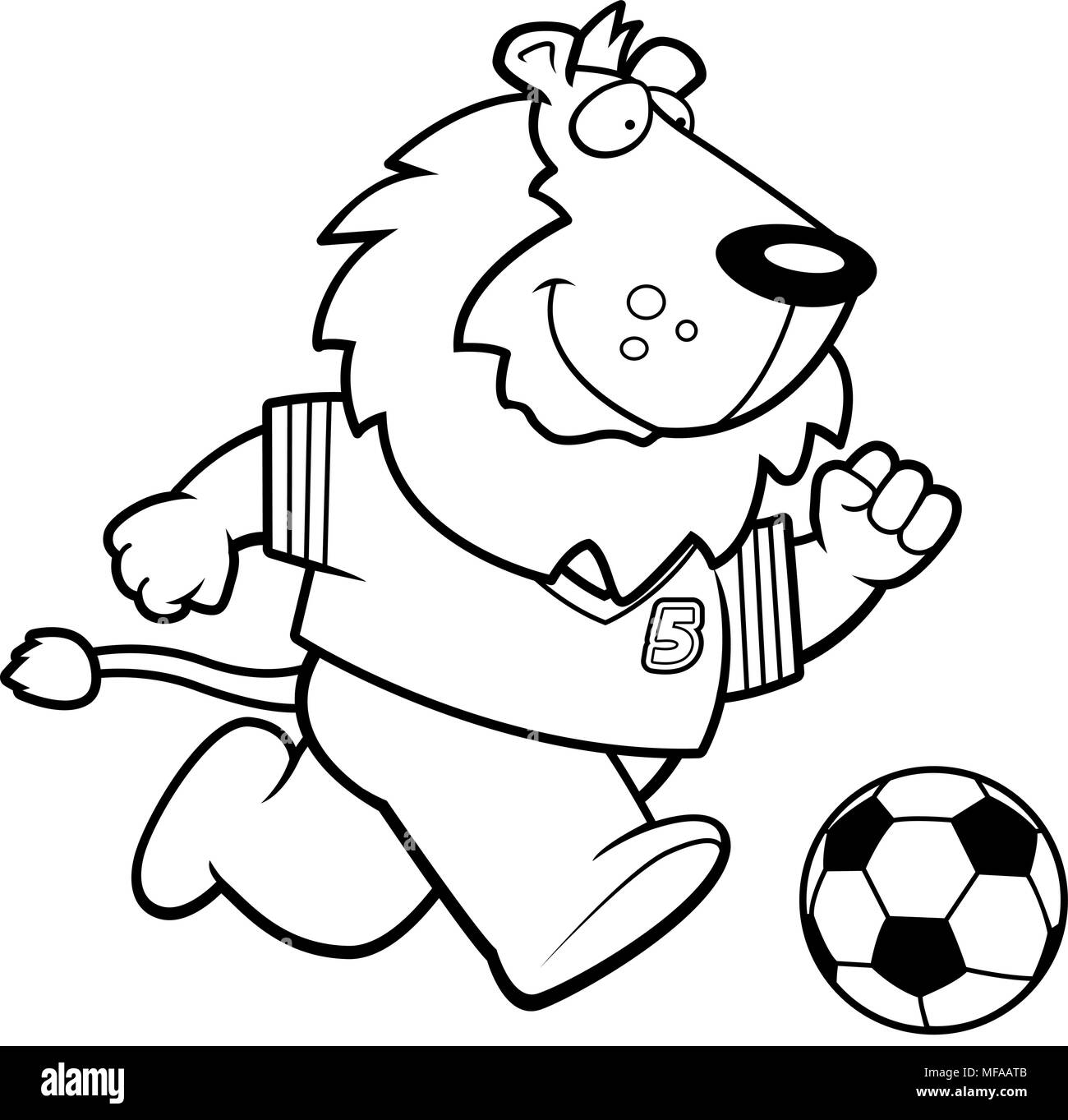 A cartoon illustration of a lion playing soccer Stock Vector Image ...