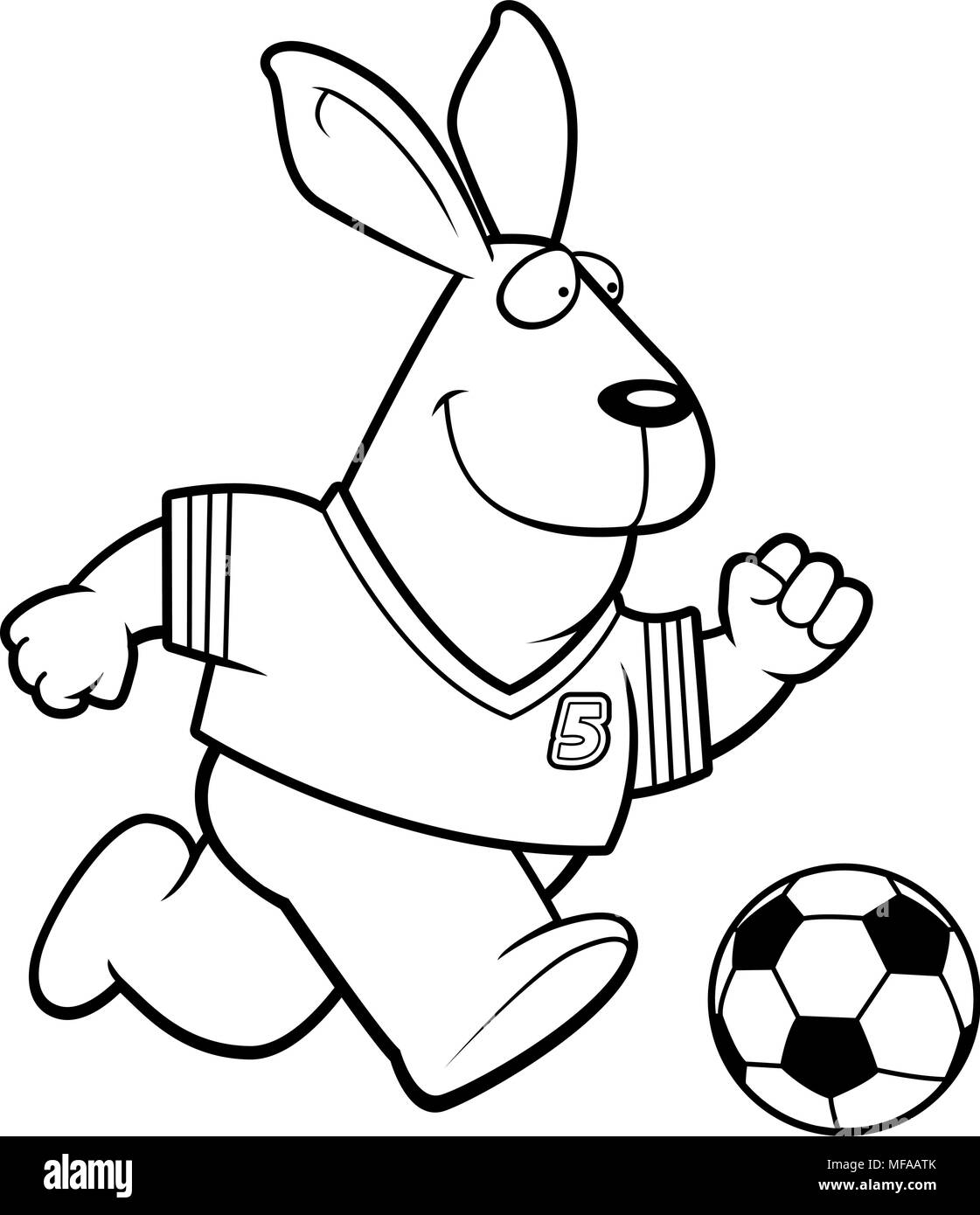 A cartoon illustration of a rabbit playing soccer Stock Vector Image ...