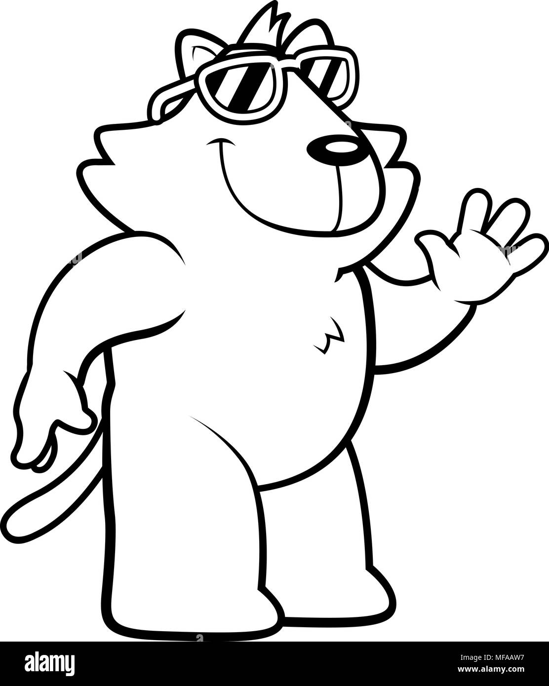 Cartoon cat wearing sunglasses Stock Vector Images Alamy