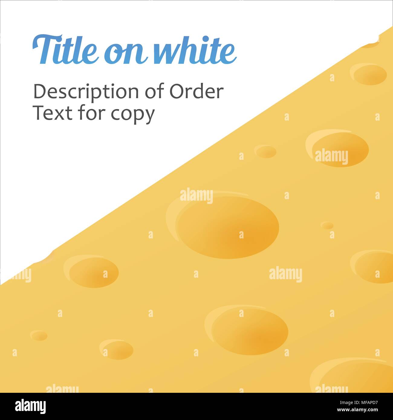 Banner of Cheese with Copy Space for Title and Text. Vector Texture of Cheese Surface. Stock Vector