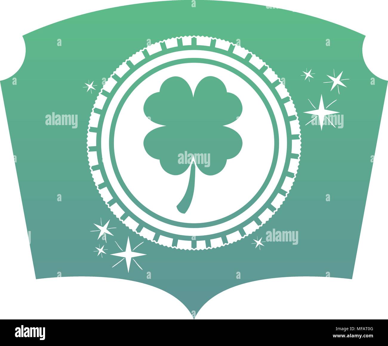 coin with clover in frame vector illustration design Stock Vector Image ...