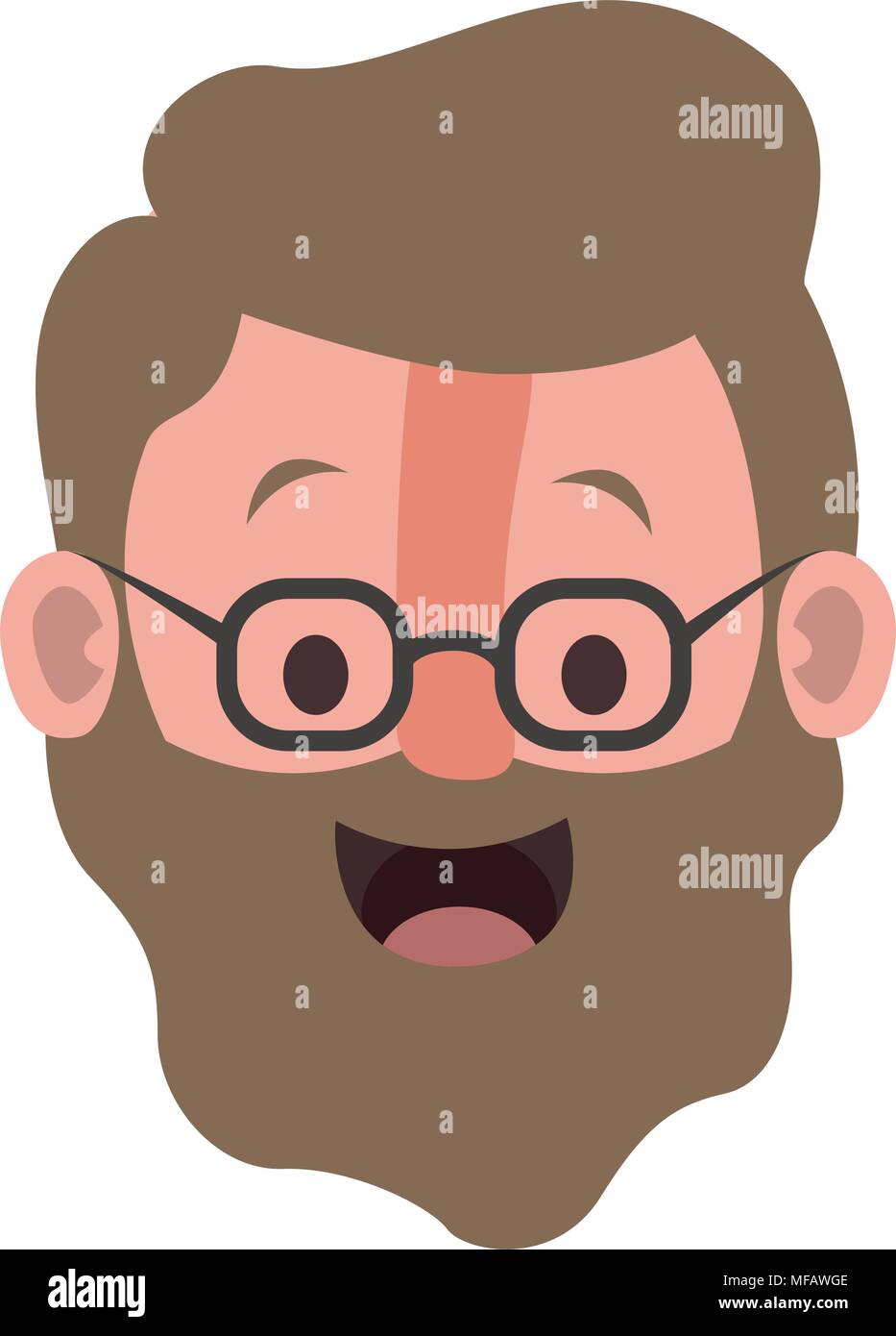 old man with glasses and beard head Stock Vector Image & Art - Alamy