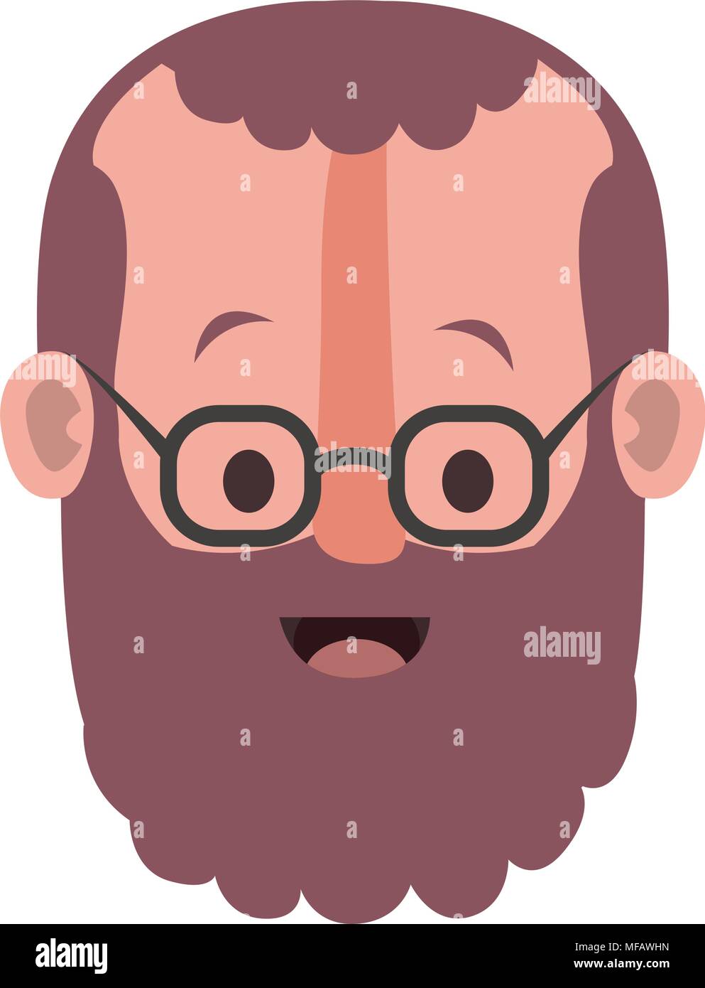 old man with glasses and beard head Stock Vector Image & Art - Alamy
