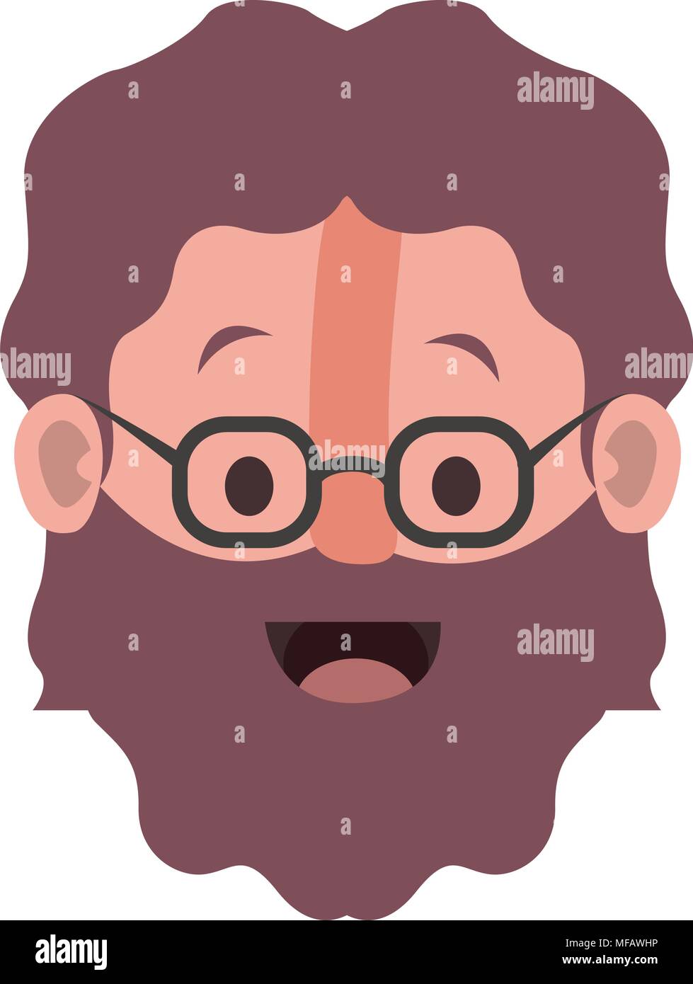 old man with glasses and beard head Stock Vector Image & Art - Alamy