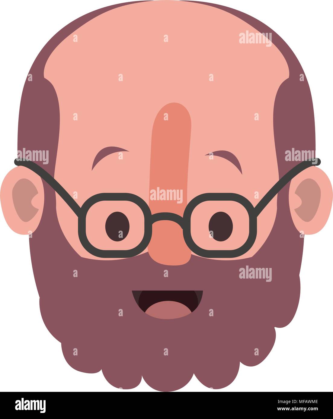 old man with glasses and beard head Stock Vector Image & Art - Alamy