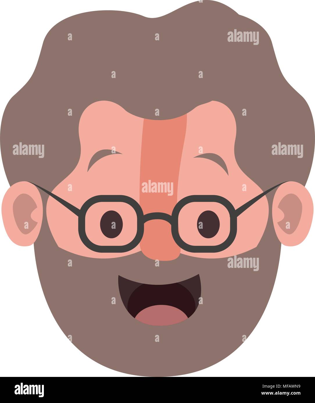 old man with glasses and beard head Stock Vector Image & Art - Alamy