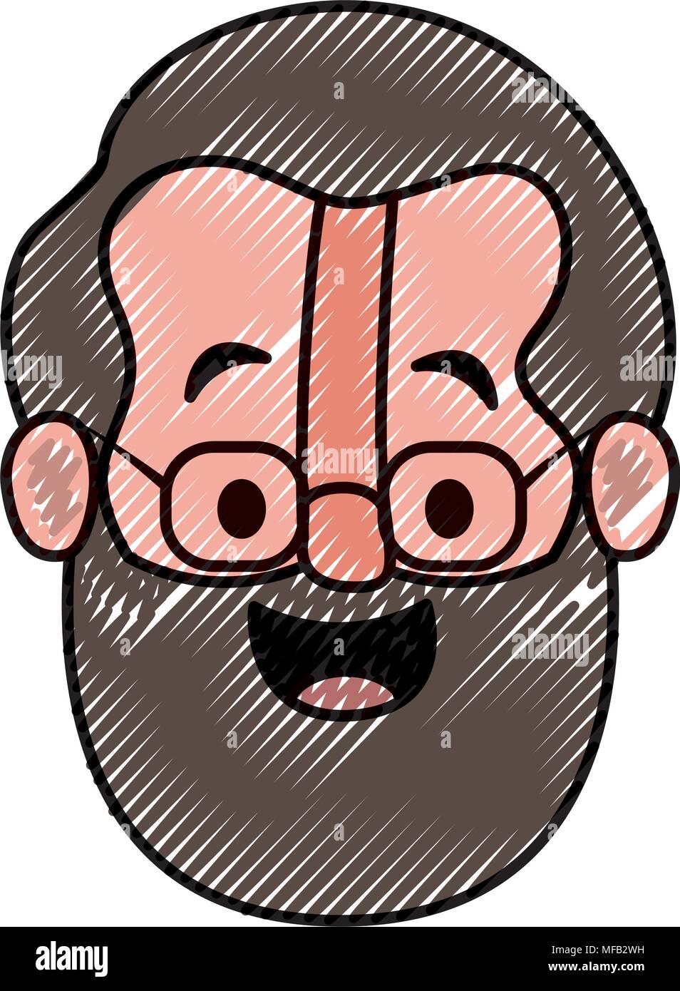 old man with glasses and beard head Stock Vector Image & Art - Alamy