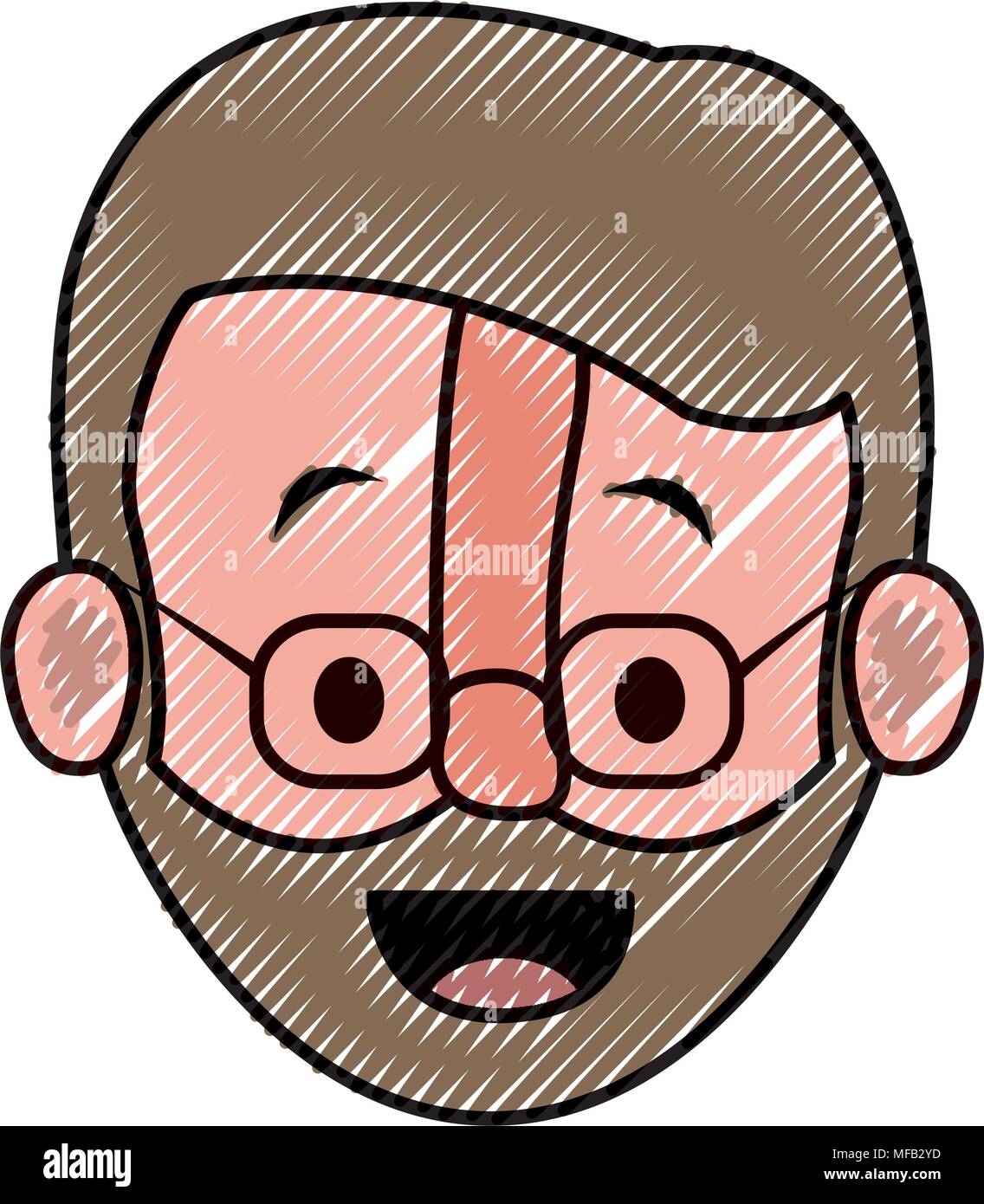 old man with glasses and beard head Stock Vector Image & Art - Alamy