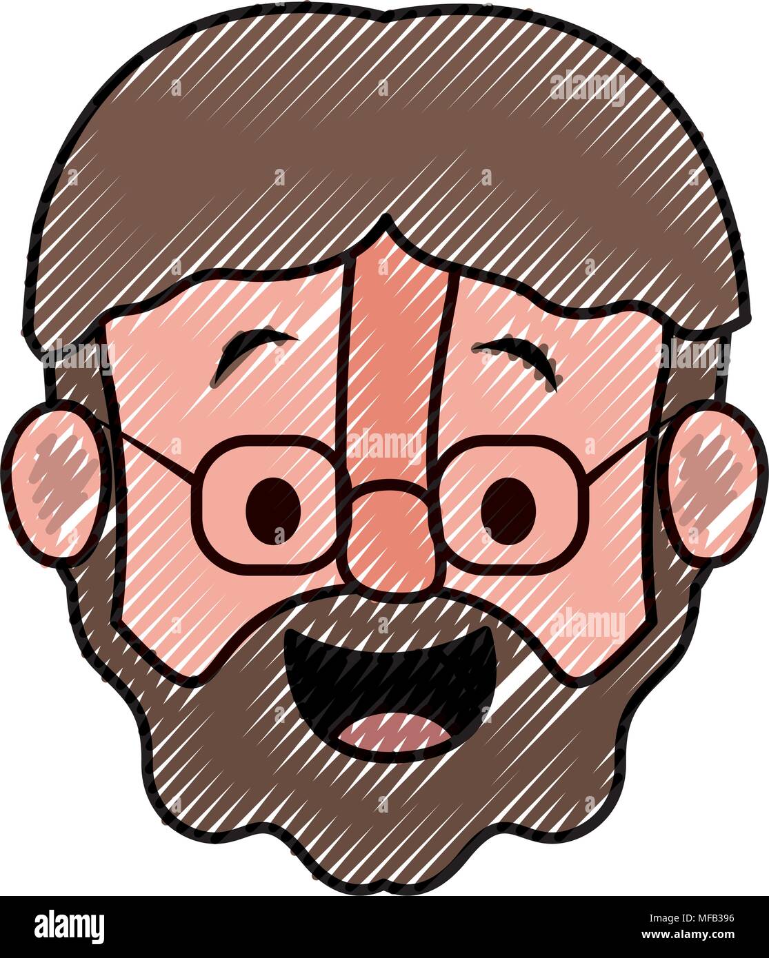 old man with glasses and beard head Stock Vector Image & Art - Alamy