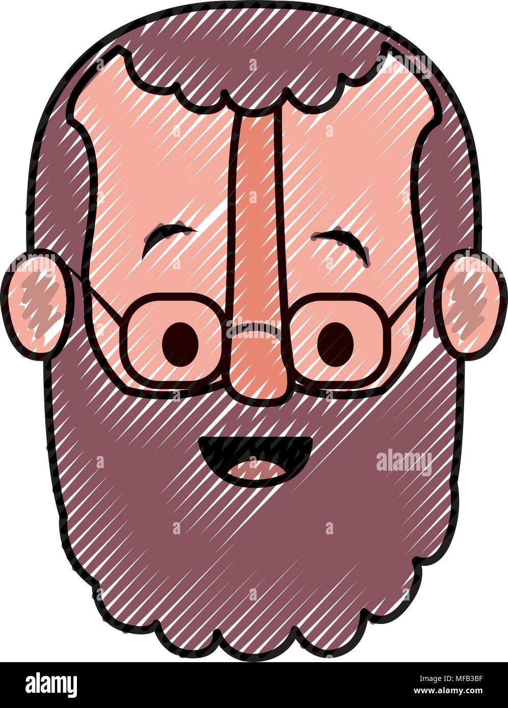 old man with glasses and beard head Stock Vector Image & Art - Alamy