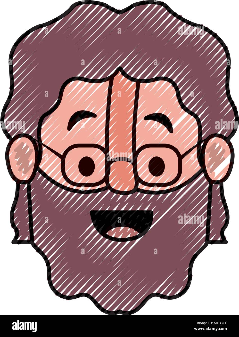 old man with glasses and beard head Stock Vector Image & Art - Alamy