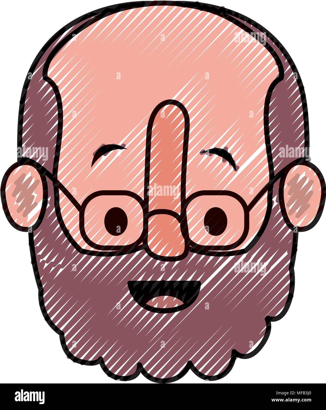 old man with glasses and beard head Stock Vector Image & Art - Alamy