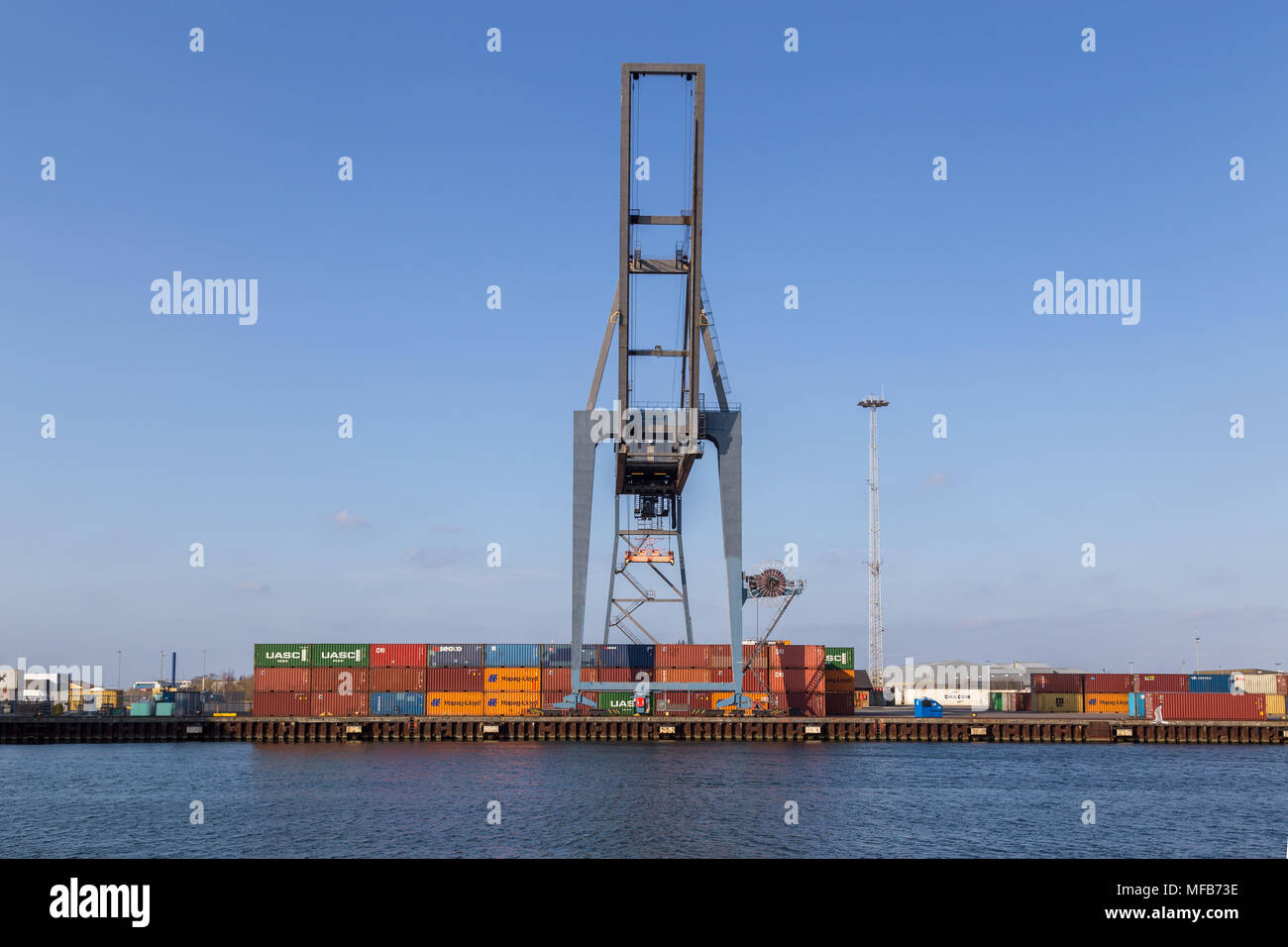 Copenhagen Container Terminal Stock Photo