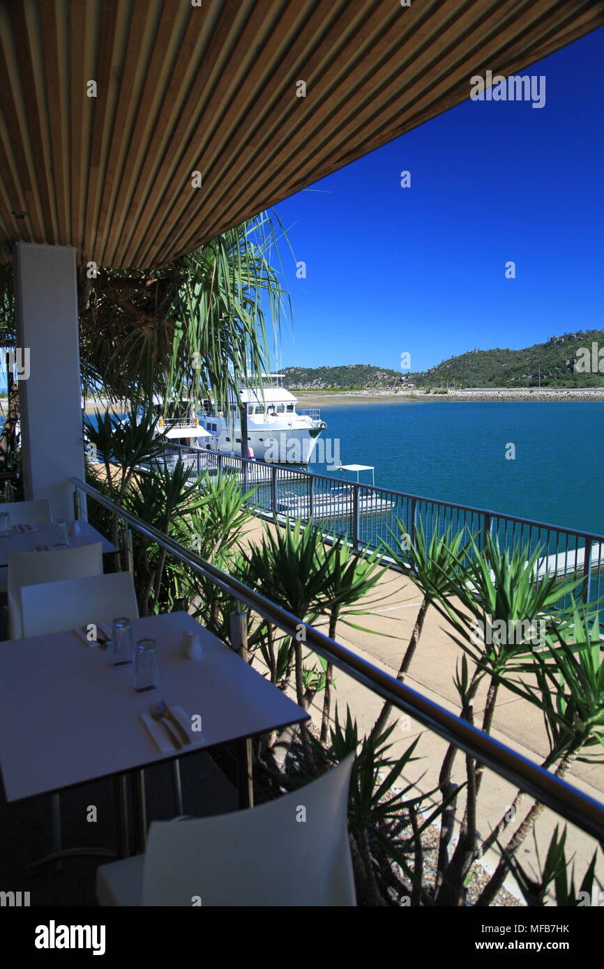 Nelly Bay marina, island Stock Photo Alamy