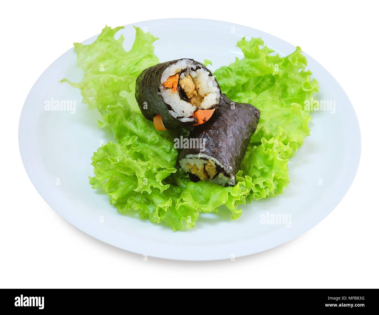 Japanese Cuisine, Traditional Vagetarian Japanese Rice Maki Sushi Roll