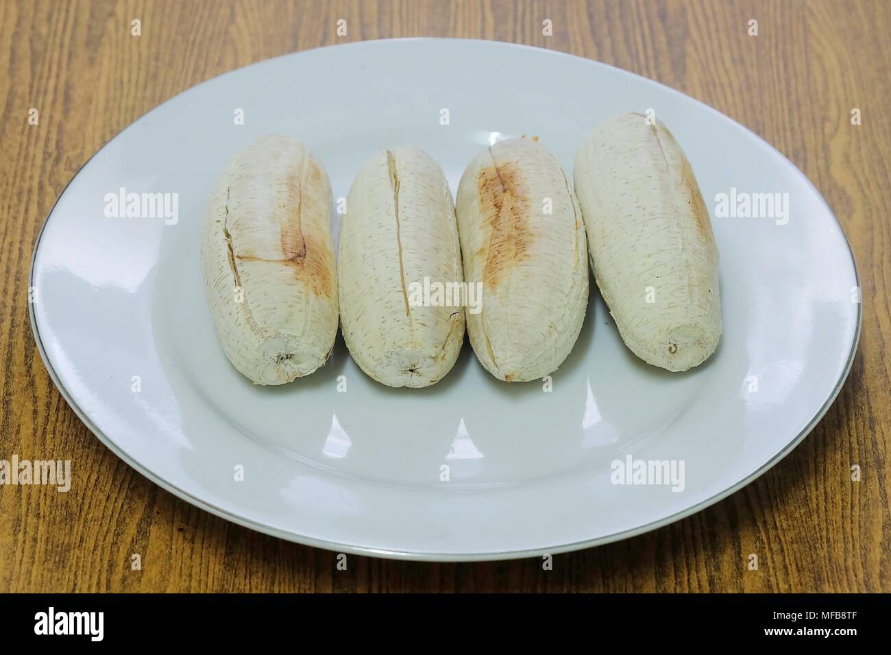 Thai Cuisine, Delicious Banana Toast or Grilled Banana on A Dish. One