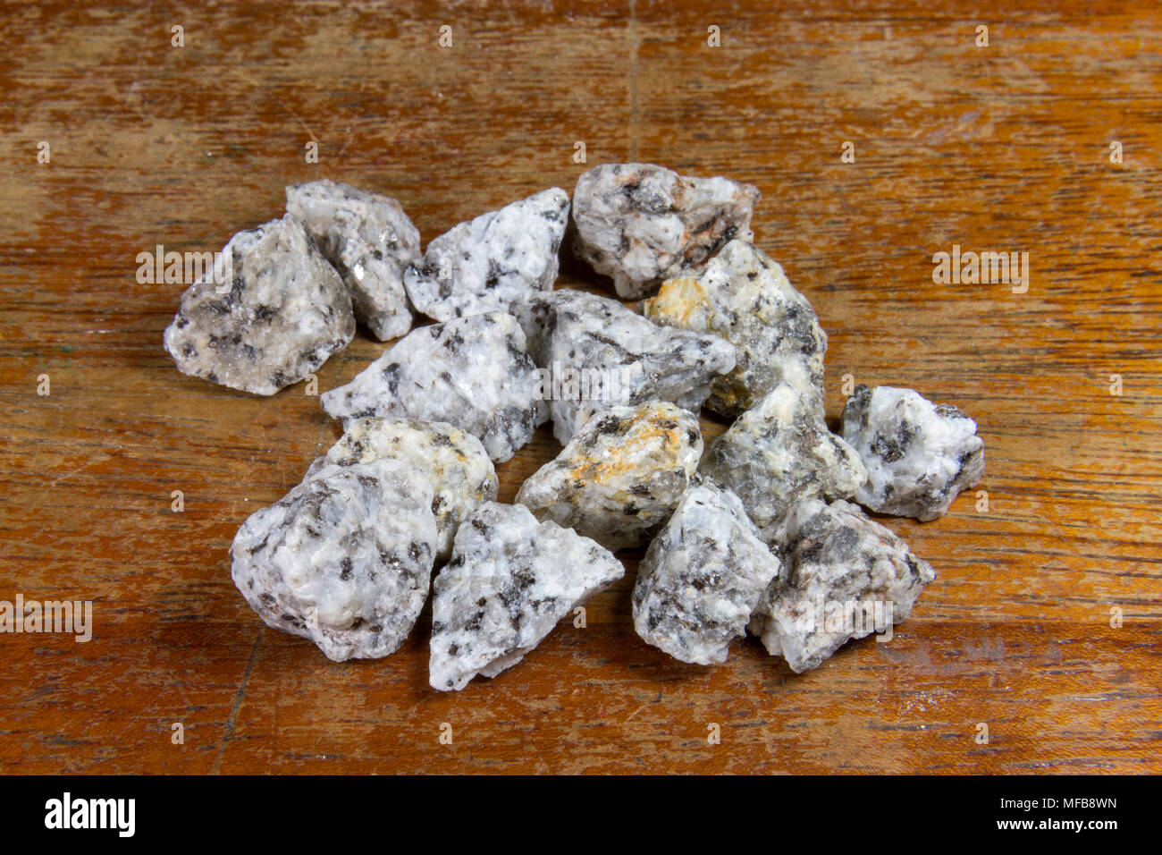 Pieces of granite as used in a UK secondary/high school. Stock Photo