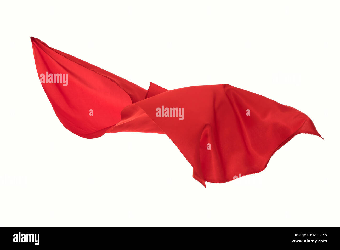 flying fabric separated on white background. Stock Photo