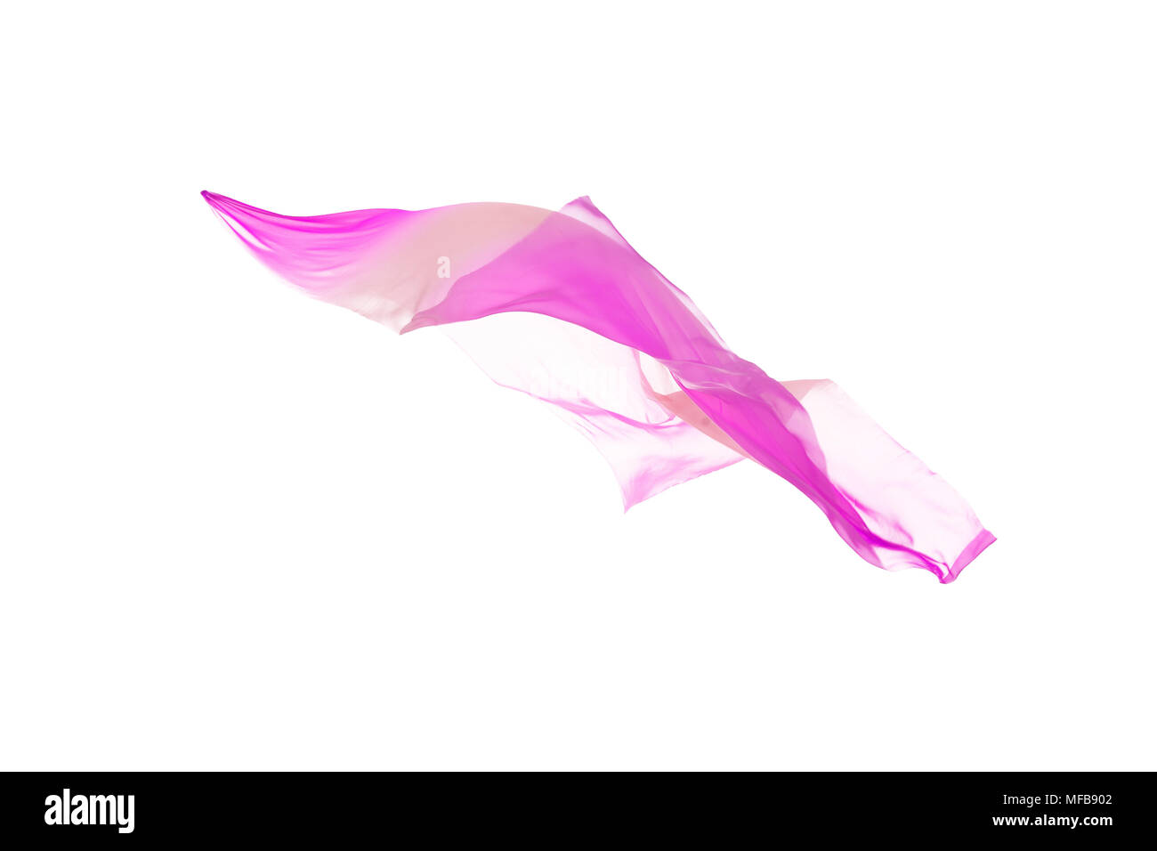 flying fabric separated on white background. Stock Photo