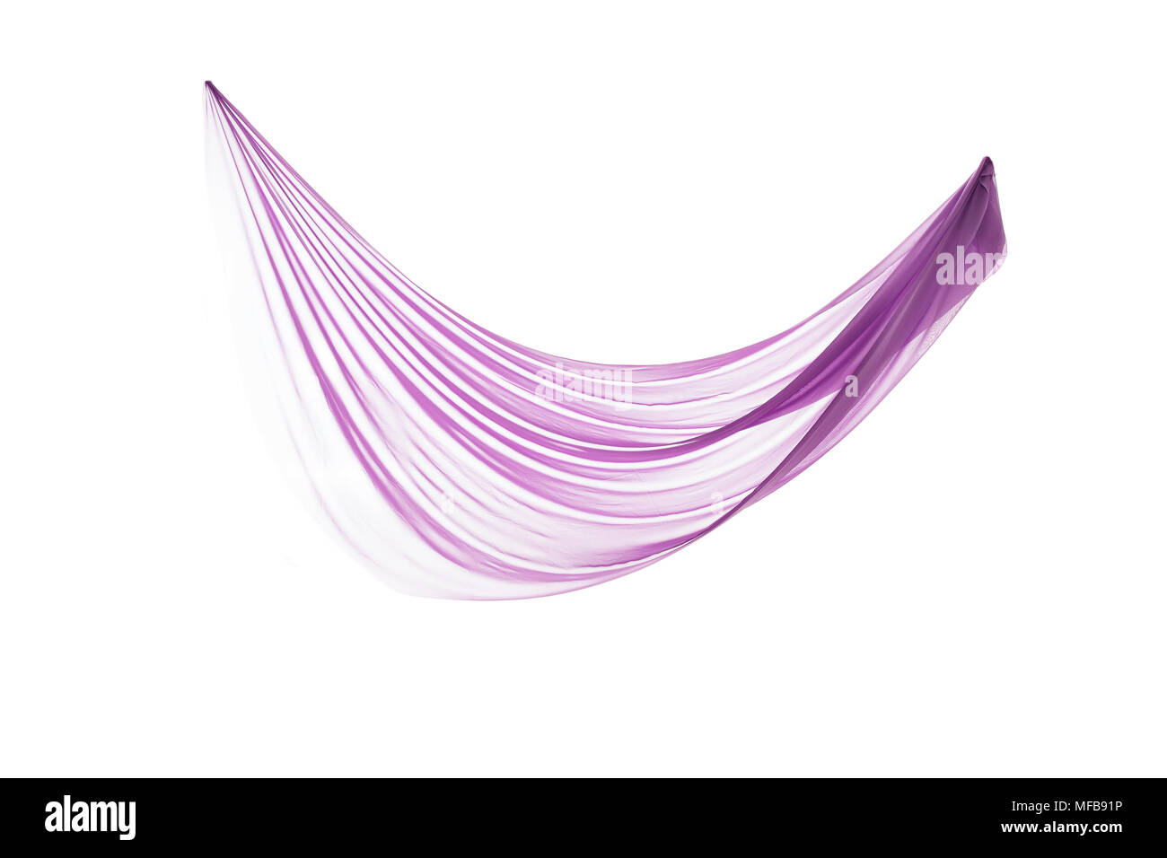 flying fabric separated on white background. Stock Photo