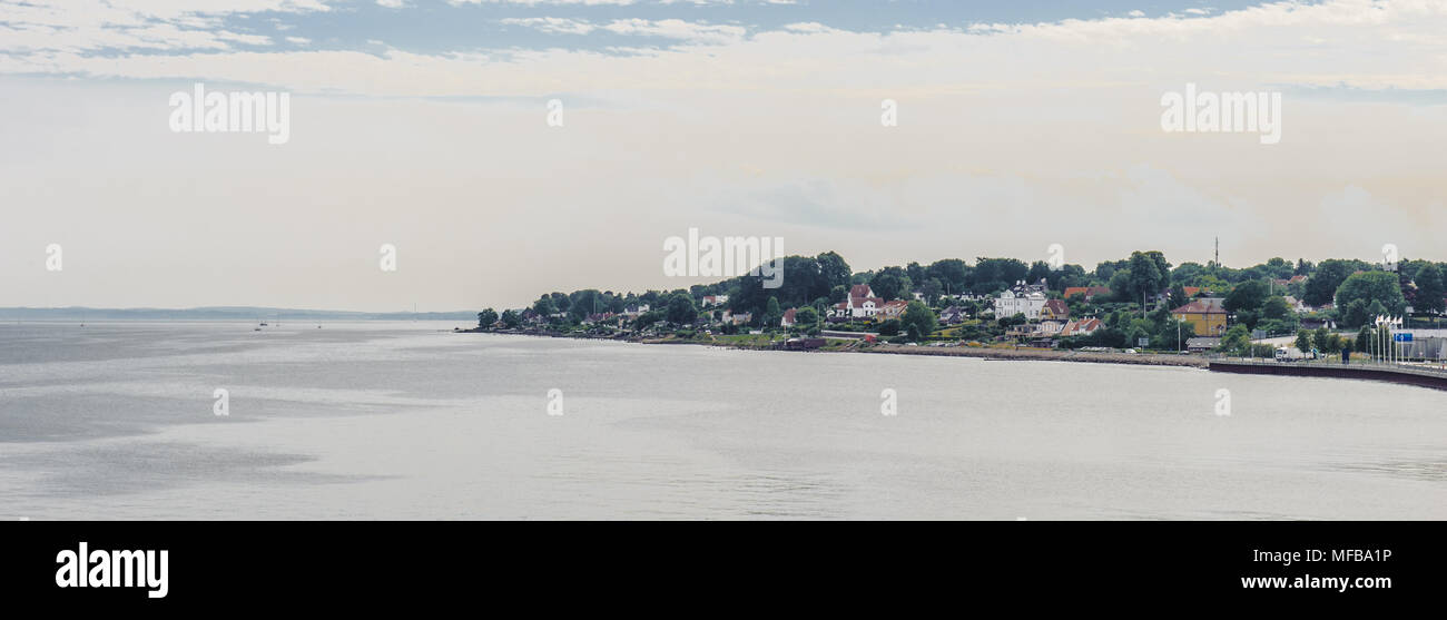 Helsingor, a city and the municipal seat of Helsingor Municipality on the northeast coast of the island of Zealand in eastern Denmark. Stock Photo