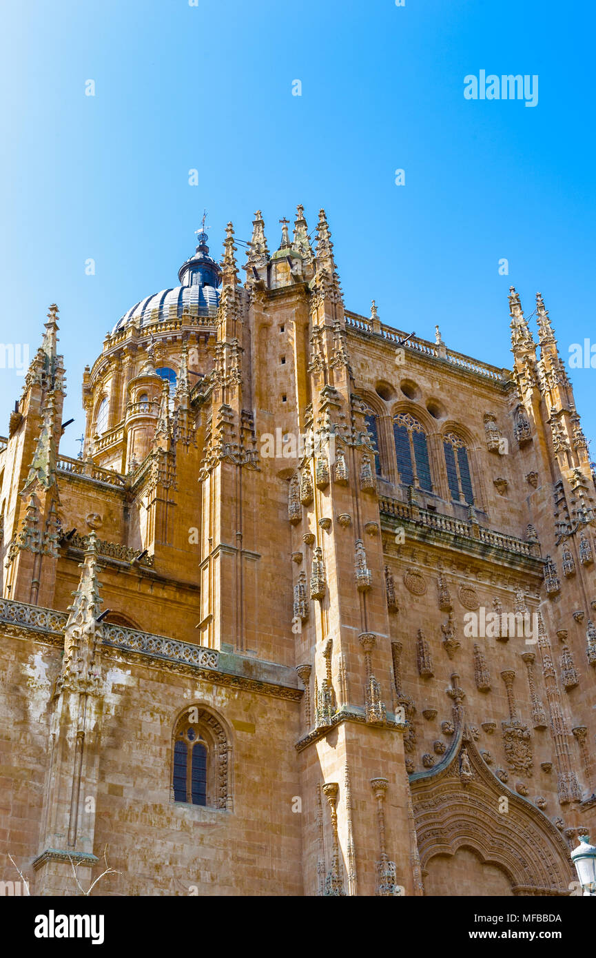 Facade of the Old Cathedral, Salamanca,  Spain Stock Photo