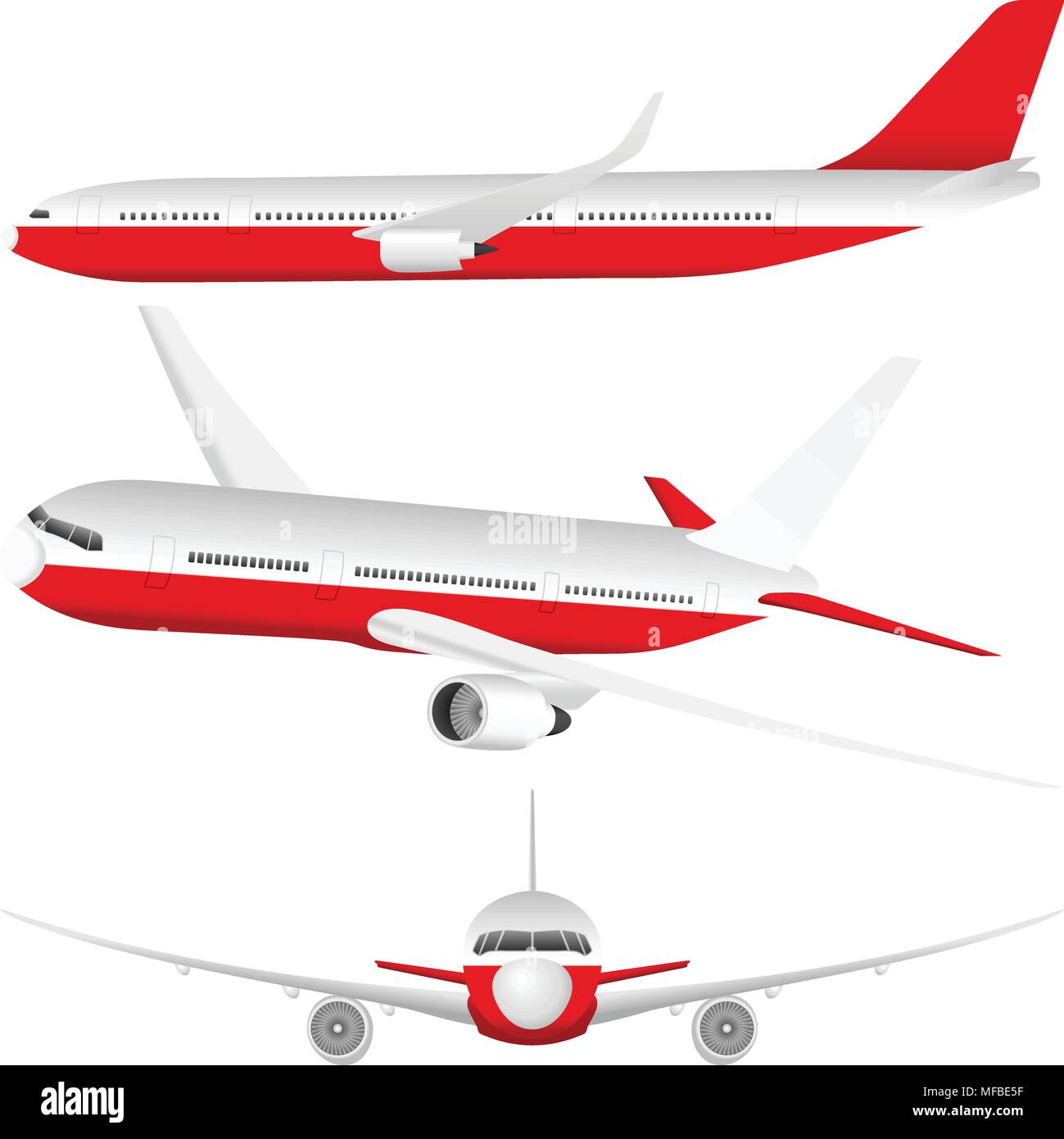 Airplane set on a white background Stock Vector Image & Art - Alamy