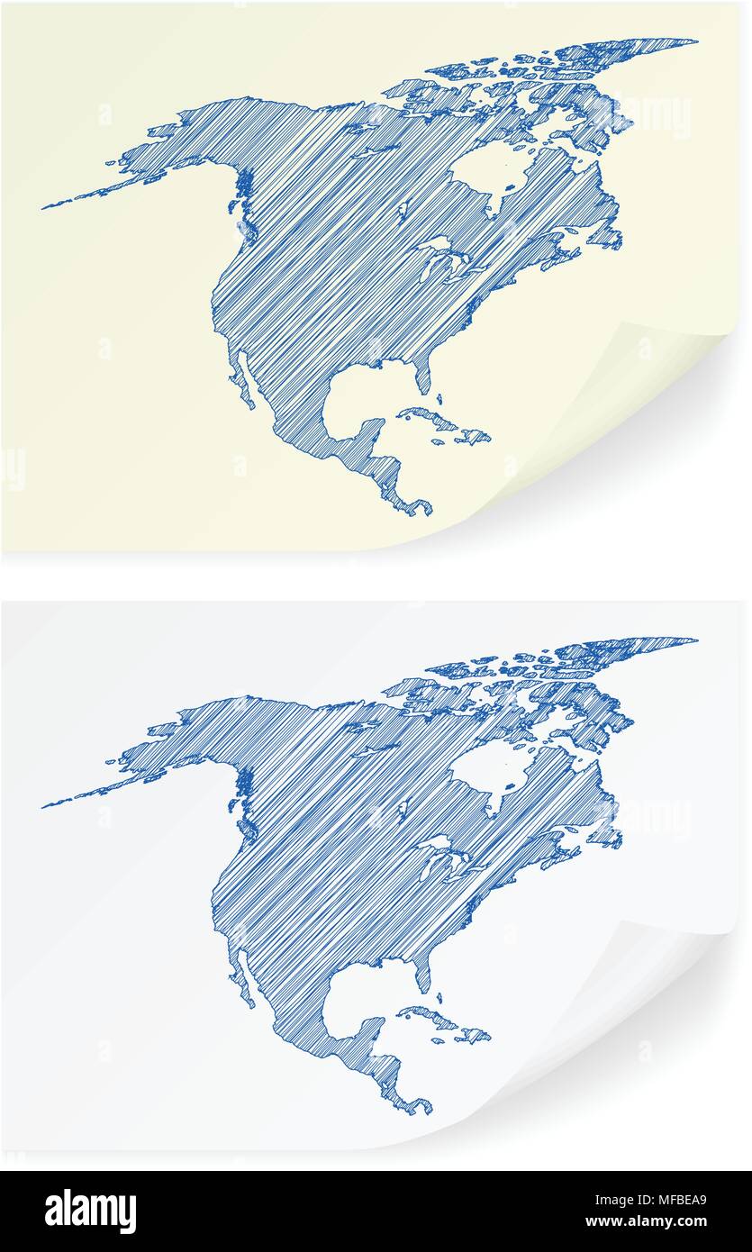 North America scribble map on a white background Stock Vector Image ...