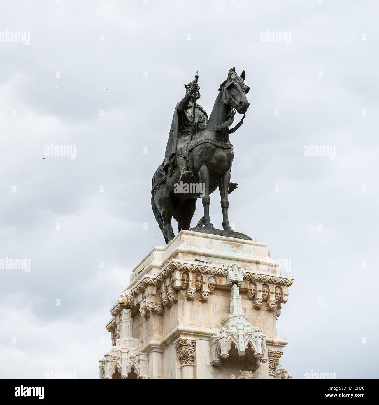 Bronze equestrian statue of Ferdinand III of Castile in the Plaza Nueva ...
