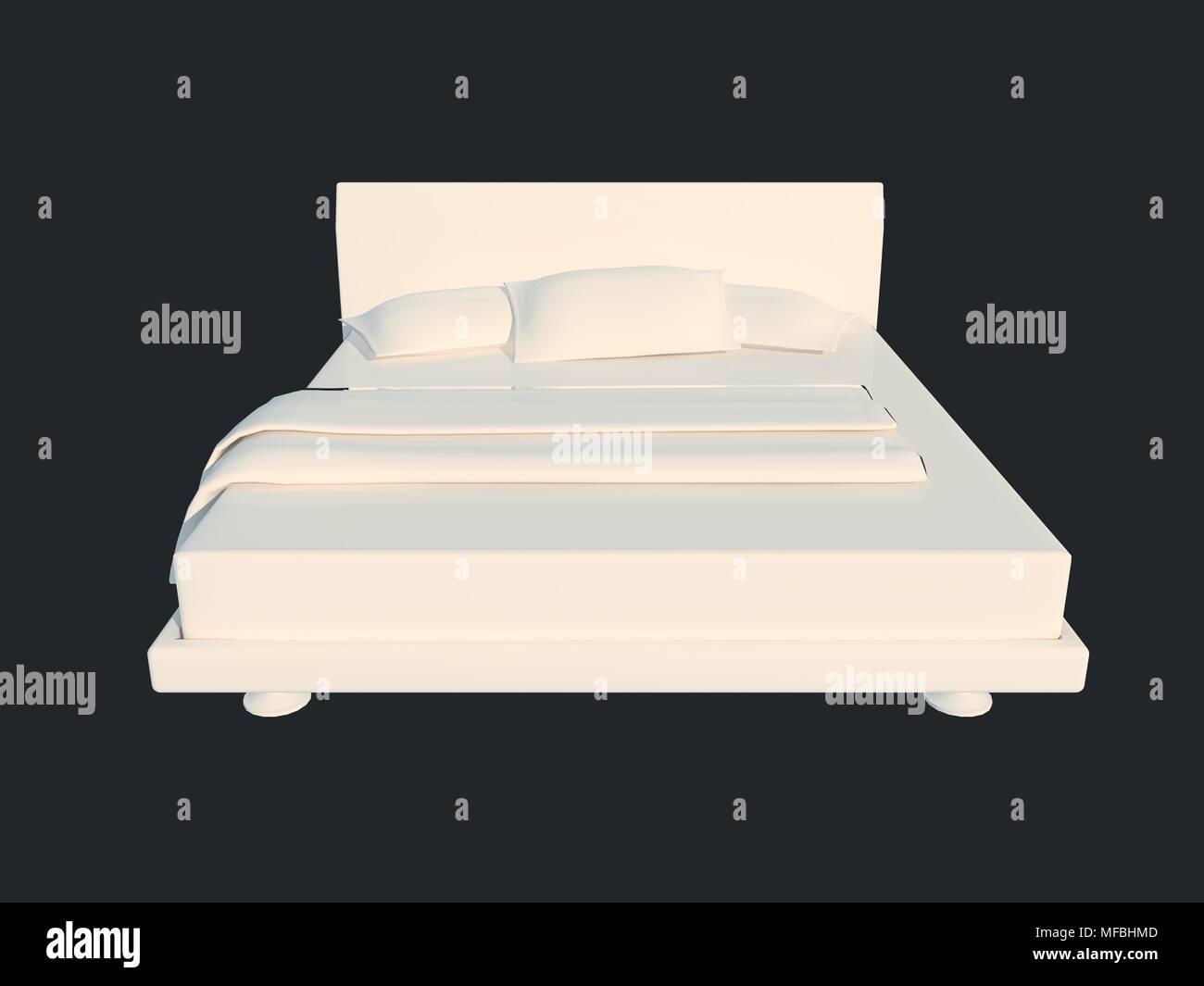 3d rendering double bed isolated hi-res stock photography and images ...