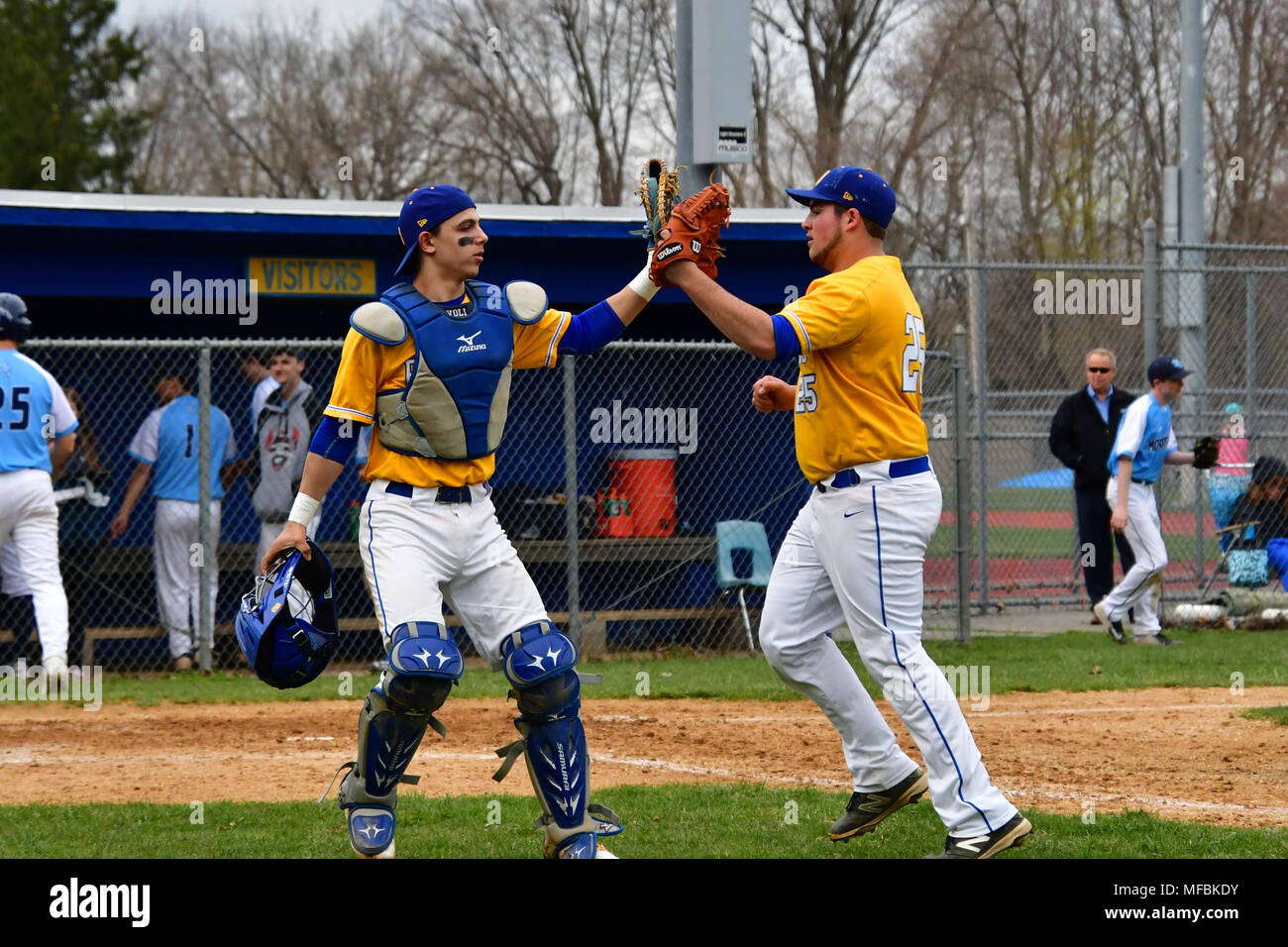 Butler, NJ, USA. 24th April, 2018. High School baseball game being