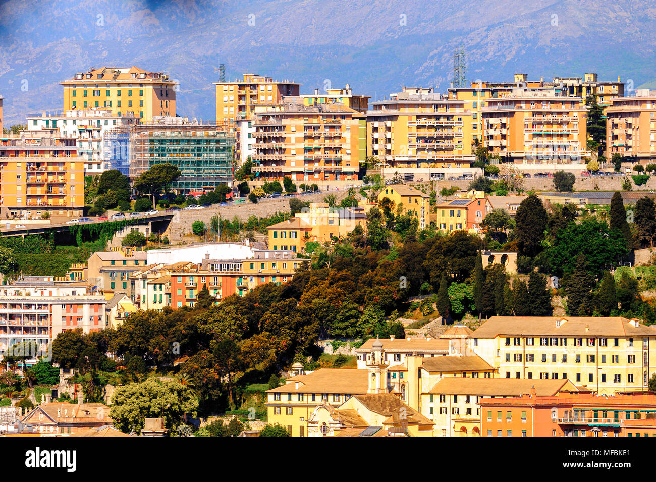 Architecture of the Old Port area of Genoa. Genoa is the capital of ...