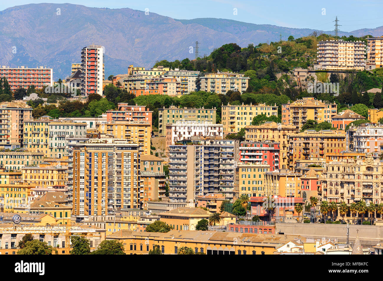 Architecture of the Old Port area of Genoa. Genoa is the capital of ...