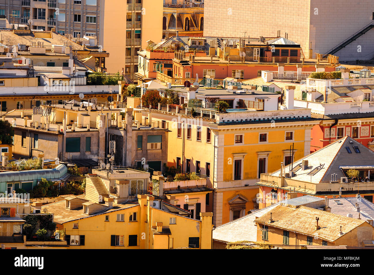 Architecture of the Old Port area of Genoa. Genoa is the capital of ...