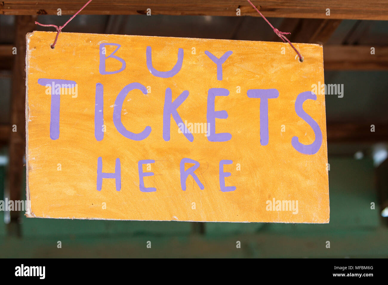 Handmade sign reads 