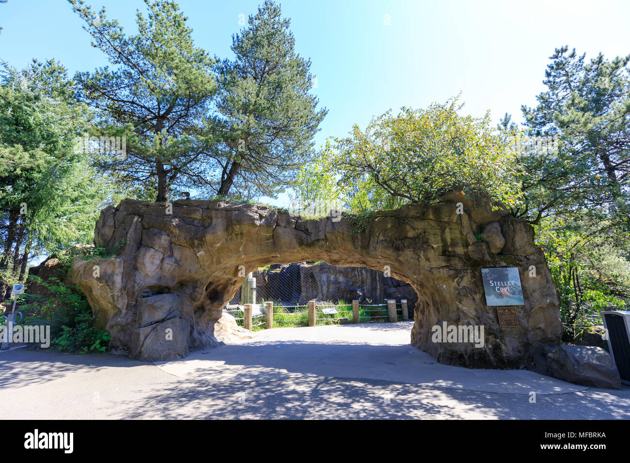 Portland, Oregon, USA - April 24, 2018 : Scenery of Oregon Zoo, which is located in Washington Park, Portland Stock Photo