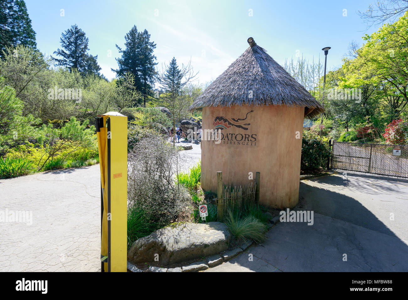 Portland, Oregon, USA - April 24, 2018 : Scenery of Oregon Zoo, which is located in Washington Park, Portland Stock Photo