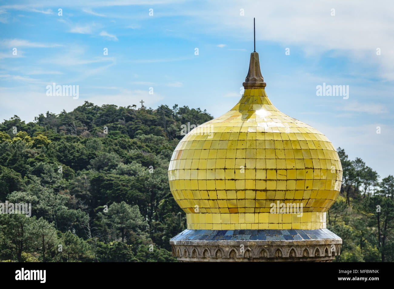 Da pena palace yellow dome Stock Photo
