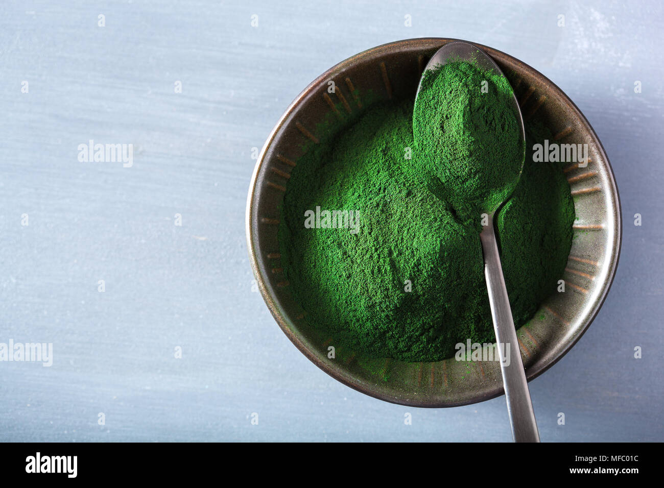 spirulina powder healthy dietary supplement Stock Photo Alamy